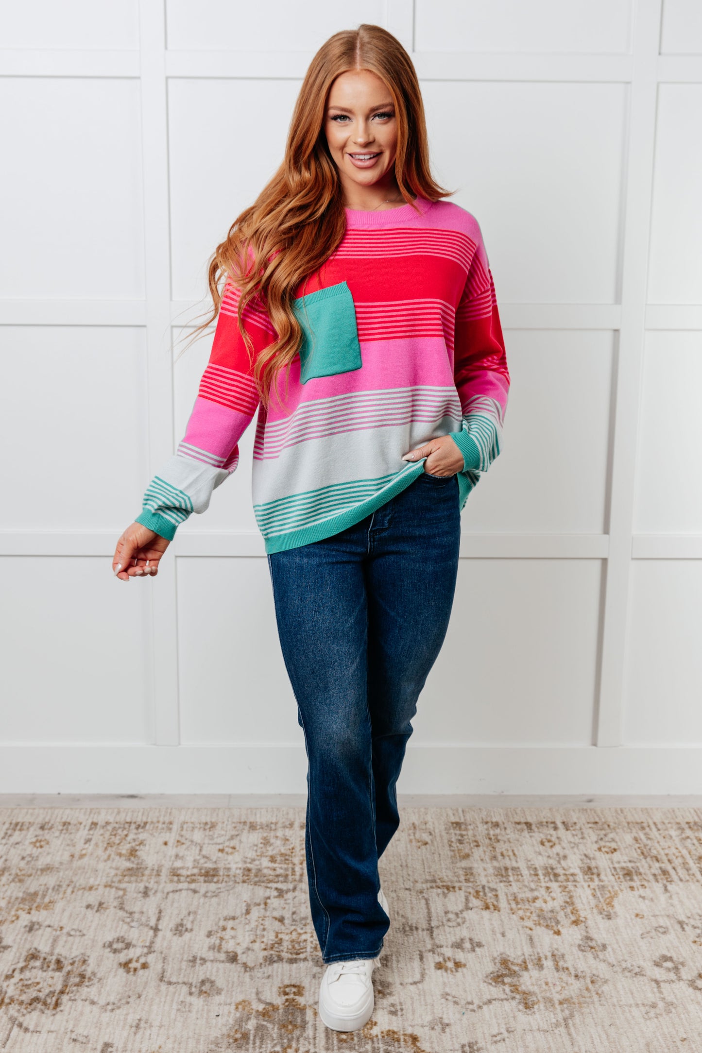 Cozy Horizons Striped Knit Sweater