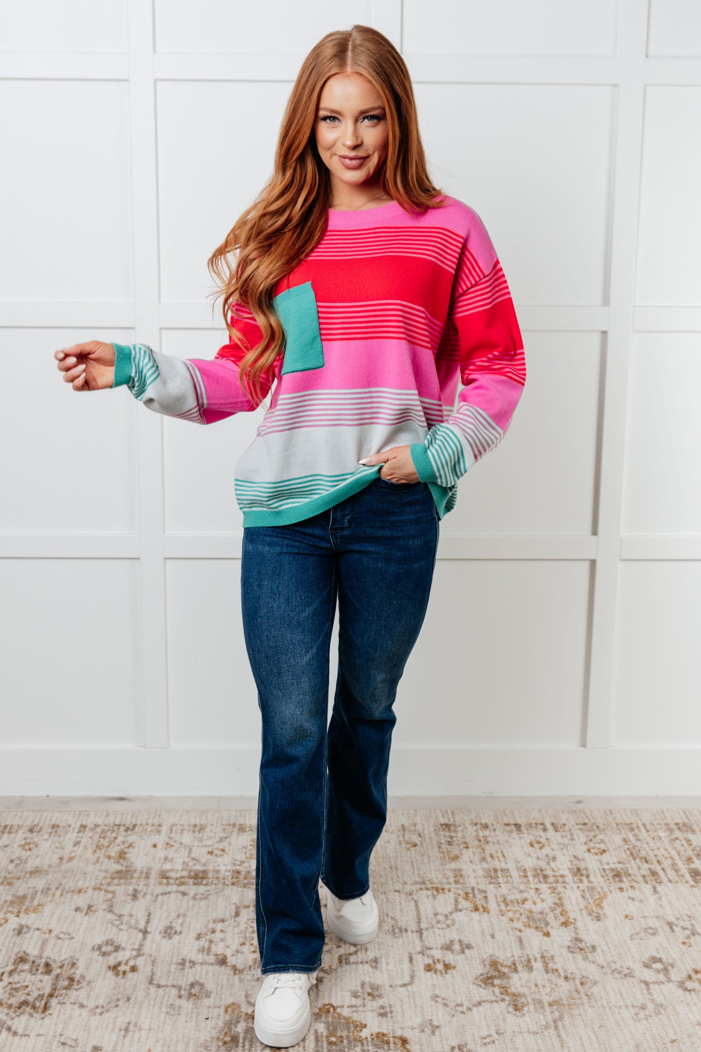 Cozy Horizons Striped Knit Sweater