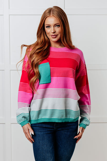 Cozy Horizons Striped Knit Sweater