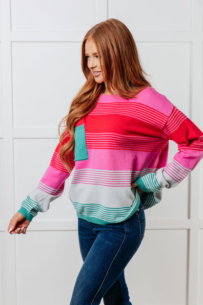 Cozy Horizons Striped Knit Sweater