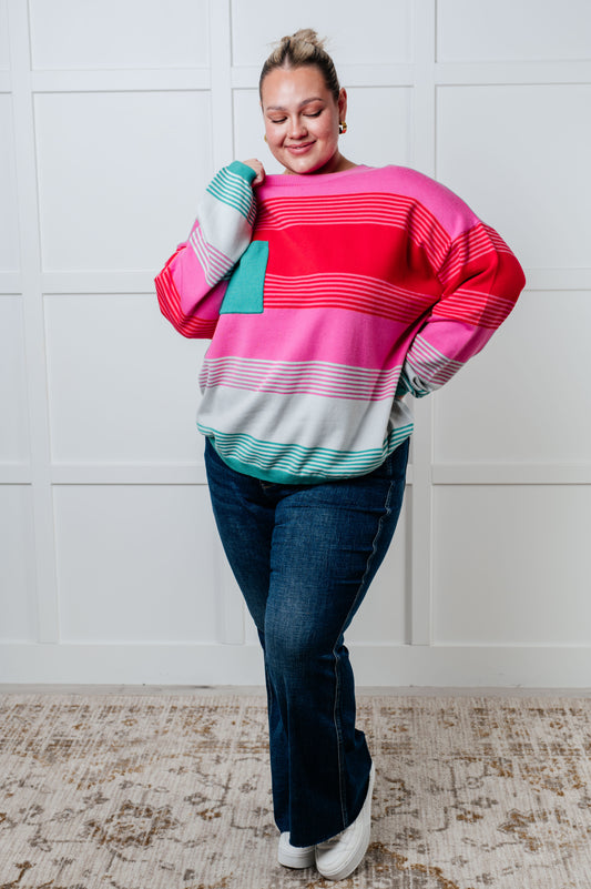 Cozy Horizons Striped Knit Sweater