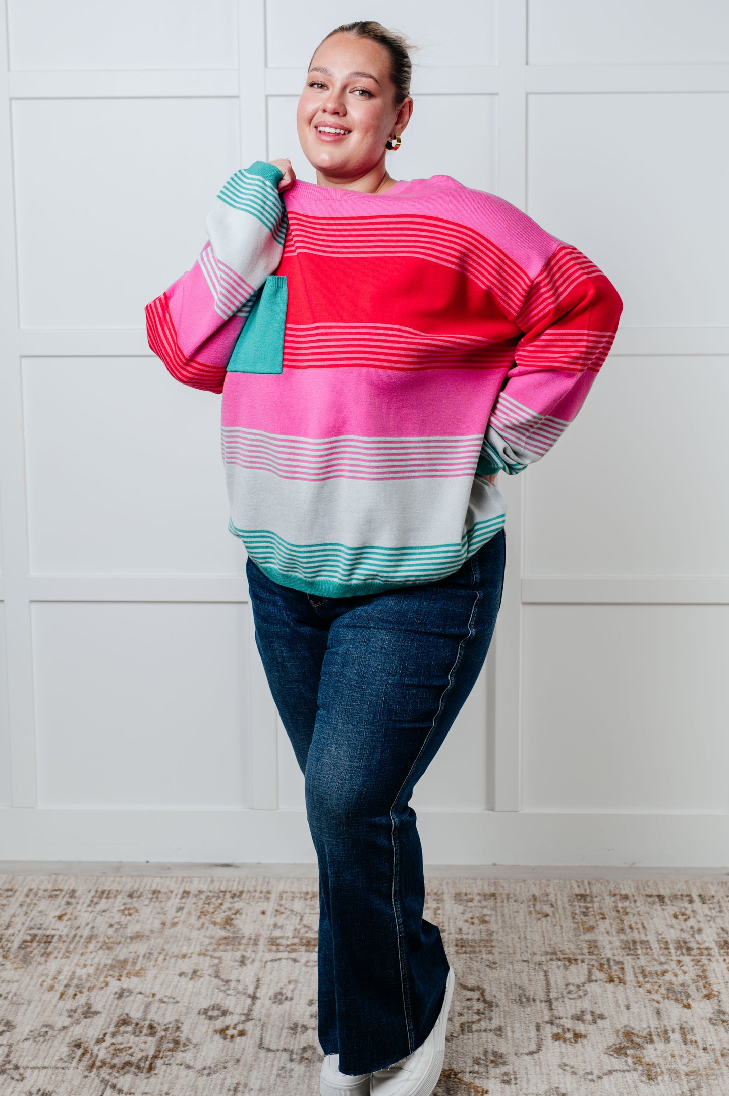 Cozy Horizons Striped Knit Sweater