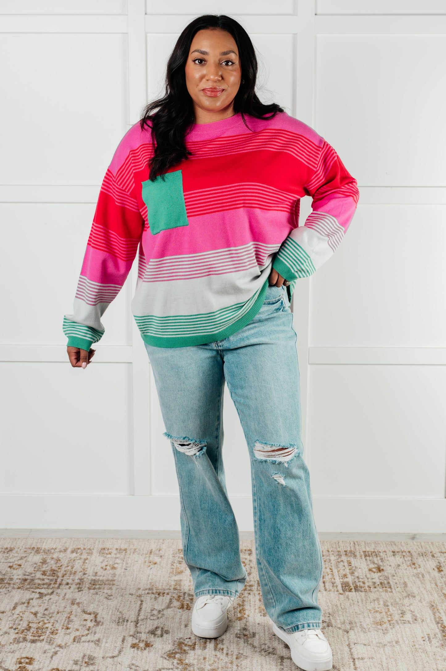 Cozy Horizons Striped Knit Sweater