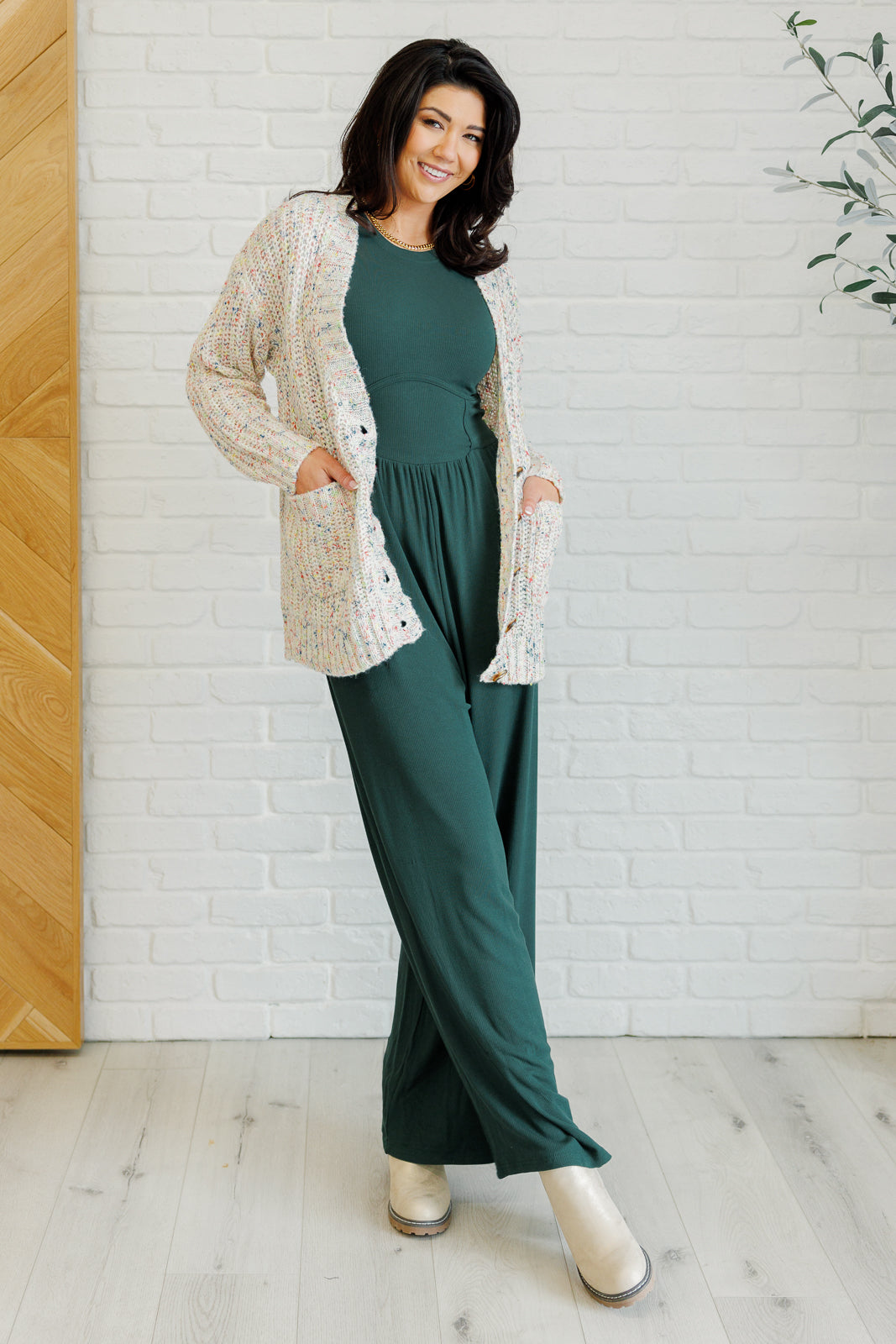 Green Elegance Wide Leg Jumpsuit