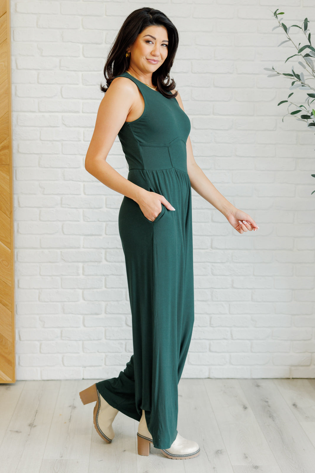 Green Elegance Wide Leg Jumpsuit