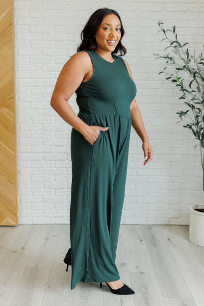 Green Elegance Wide Leg Jumpsuit