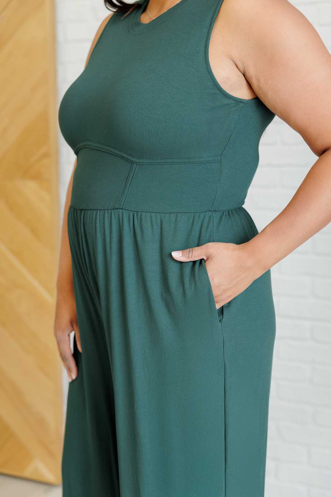 Green Elegance Wide Leg Jumpsuit