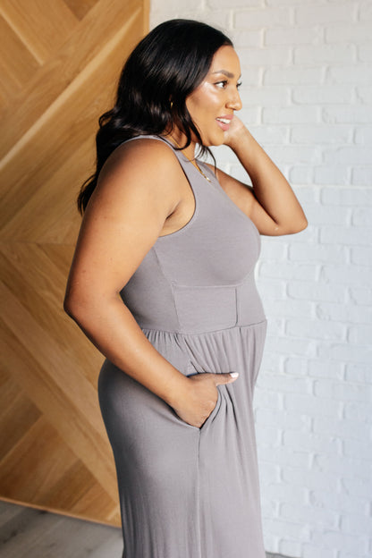 Grey Elegance Wide Leg Jumpsuit