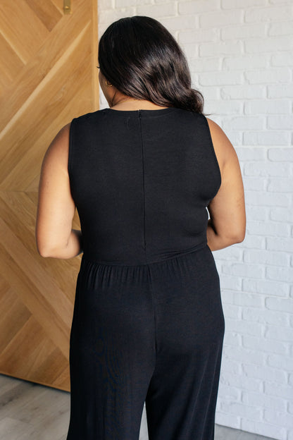 Noir Elegance Wide Leg Jumpsuit