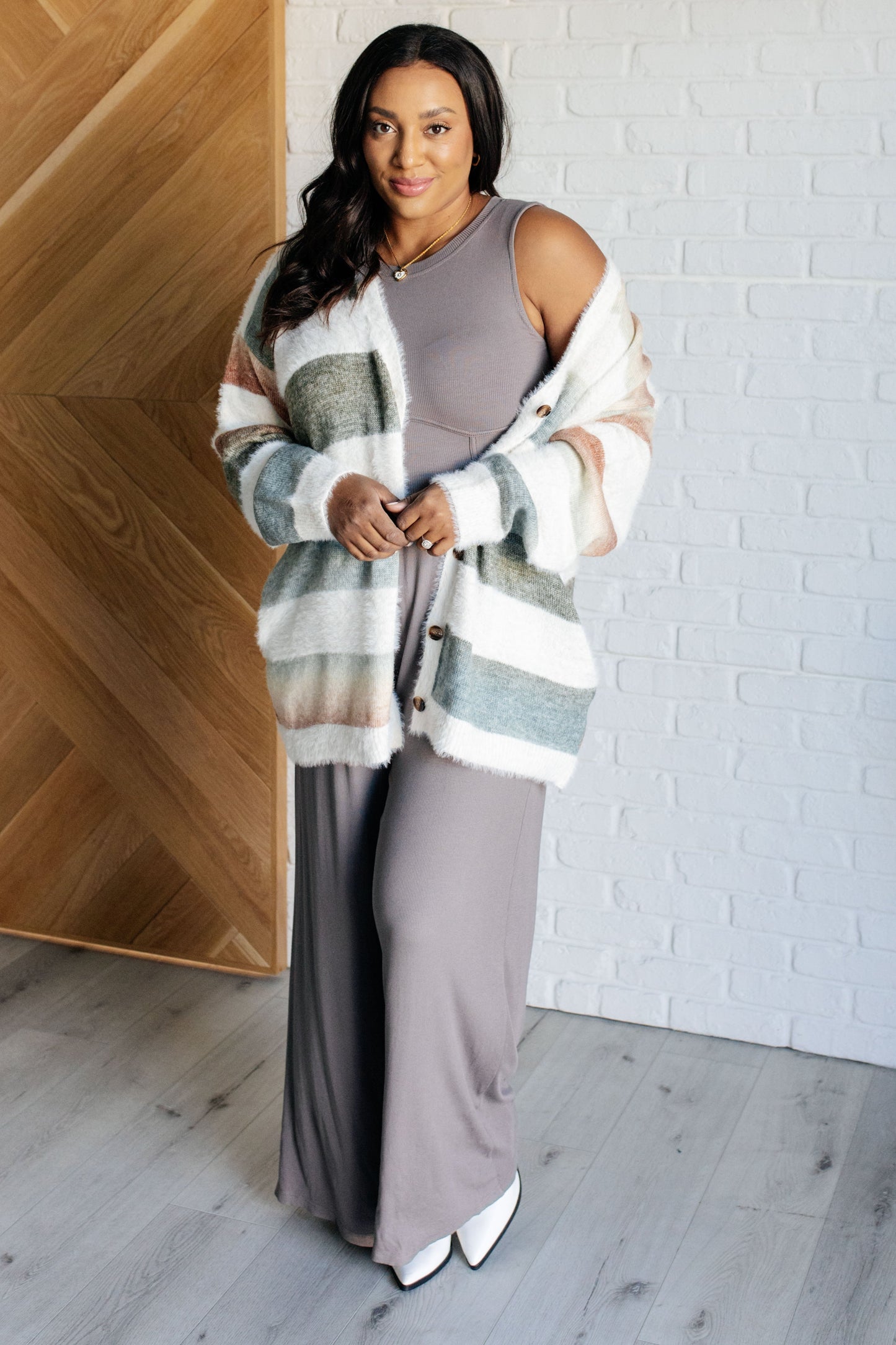 Grey Elegance Wide Leg Jumpsuit