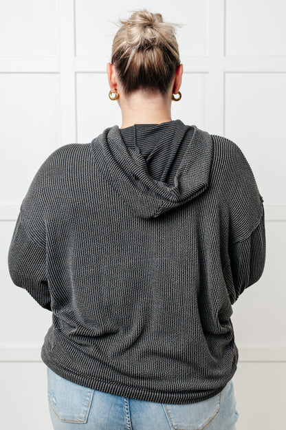 Laid-Back Luxe Ribbed Hoodie