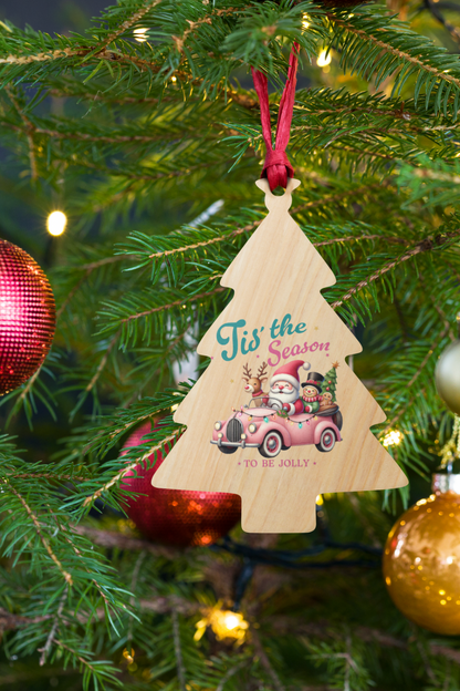 Tis’ the Season Wooden Tree Ornament