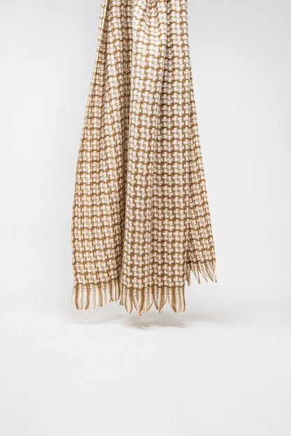 Blush Geometry Fringe Scarf