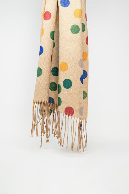 Beige Confetti Dot Scarf