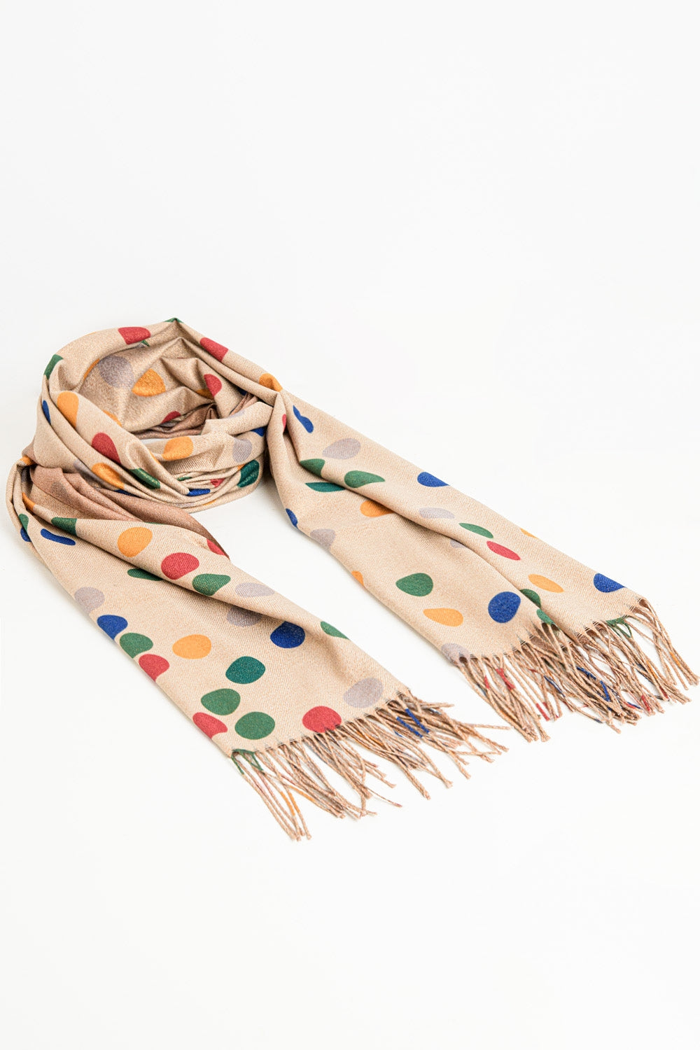 Beige Confetti Dot Scarf