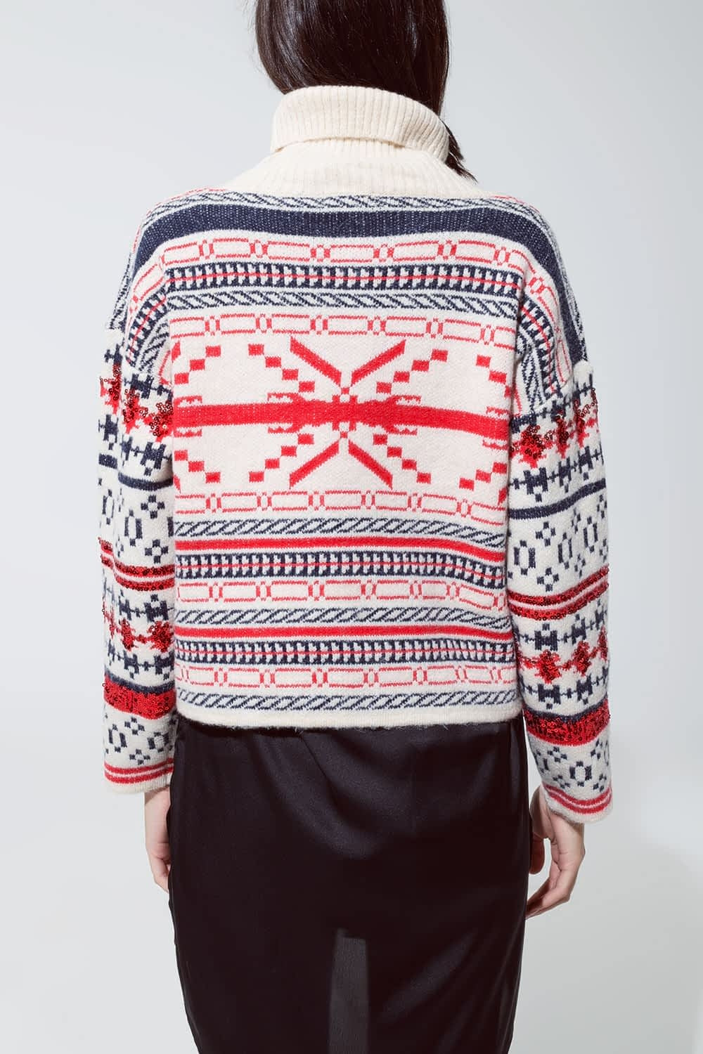 Festive Sparkle Turtleneck Sweater