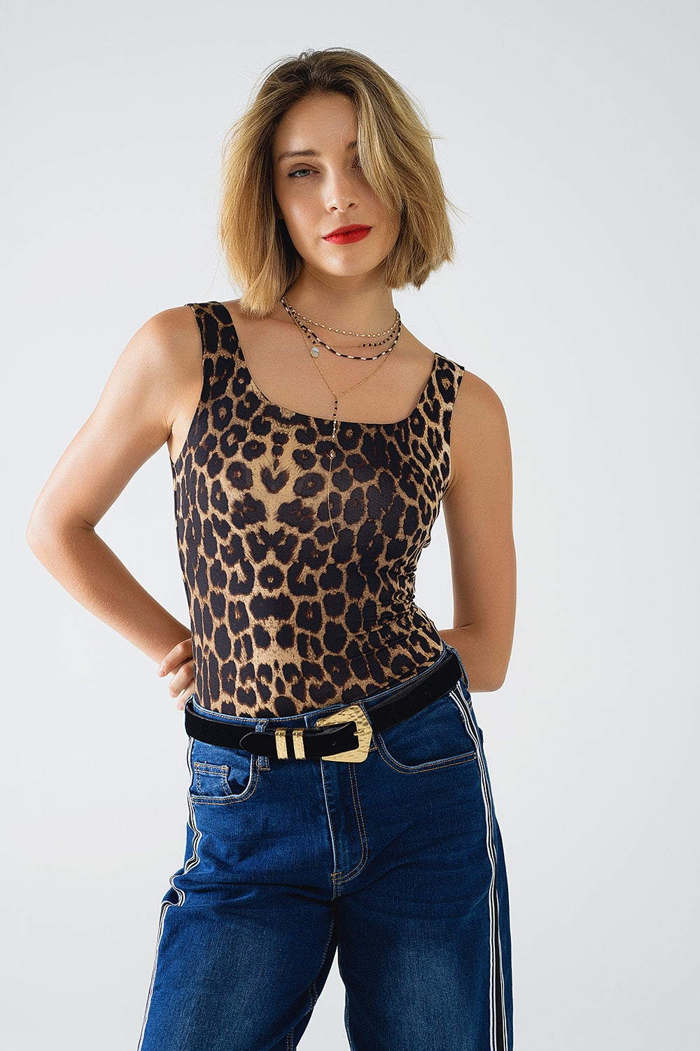 Leopard Print Sleeveless Top