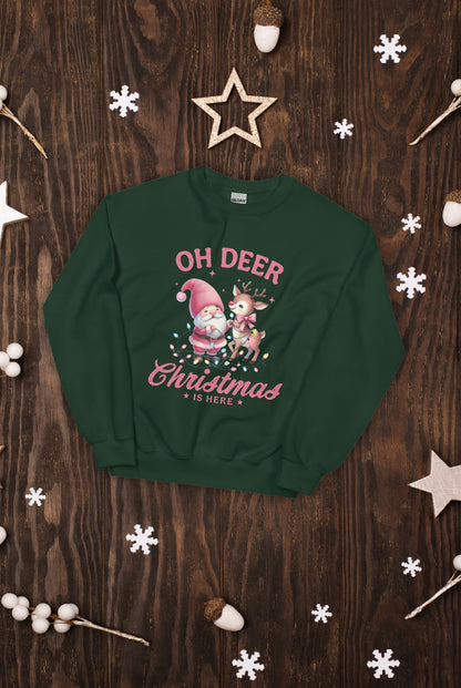 Oh Deer Forest Green Christmas Sweatshirt