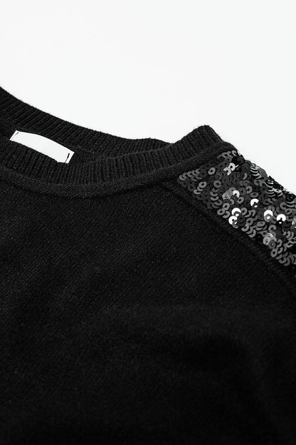 Glitz & Chic Black Sequined Sweater