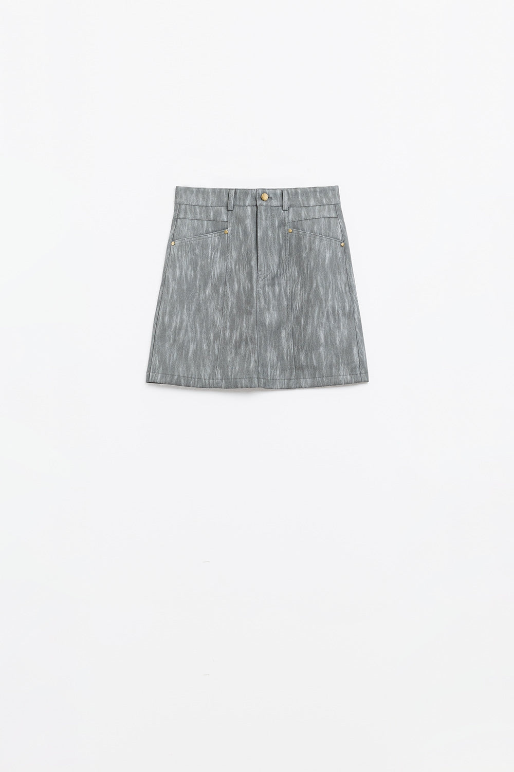 Keep it Cute Grey Faux Leather Mini Skirt