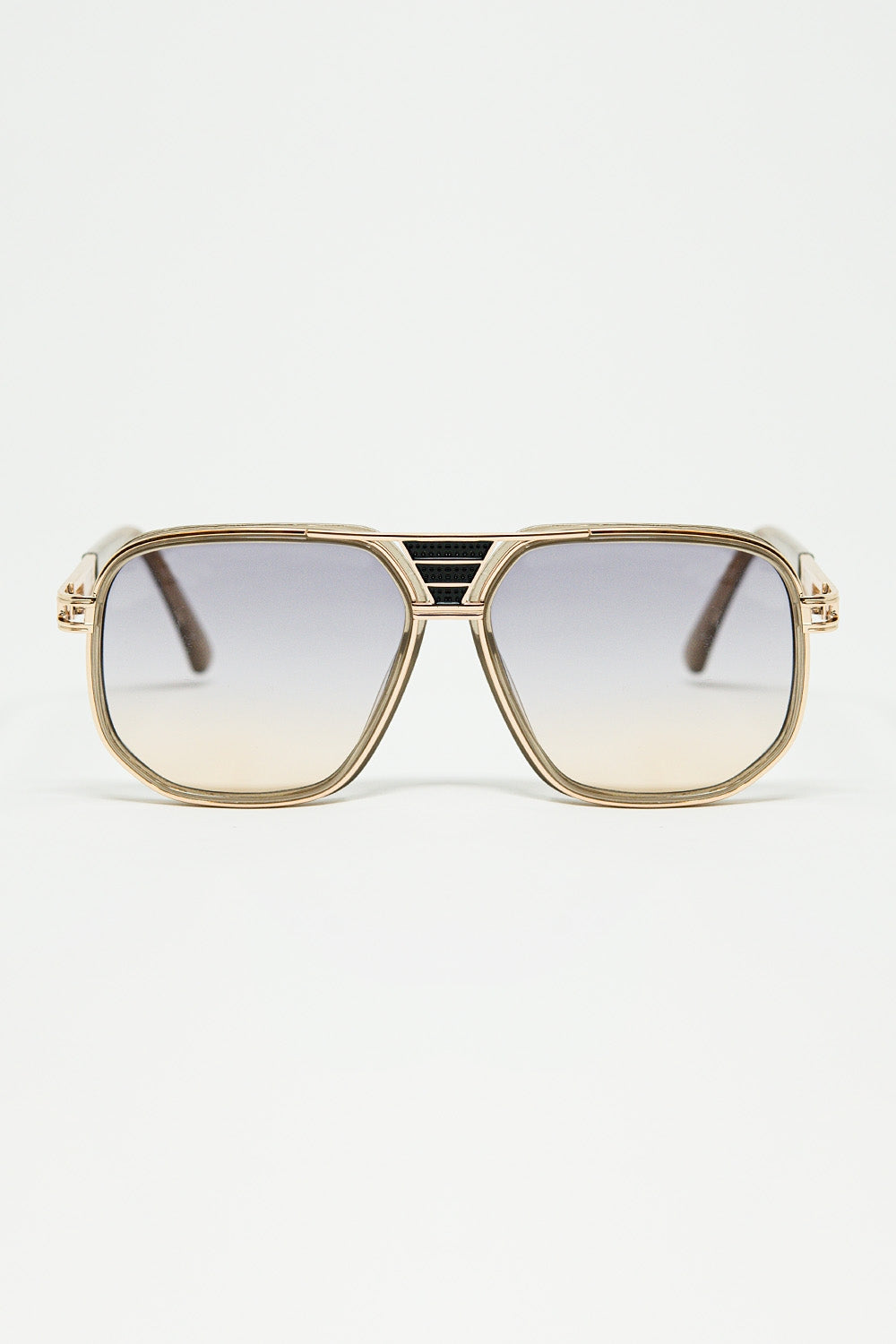 Beige Flat-Top Acetate Sunglasses