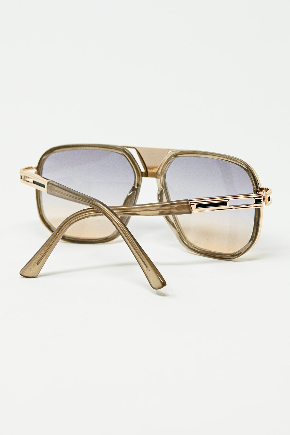 Beige Flat-Top Acetate Sunglasses