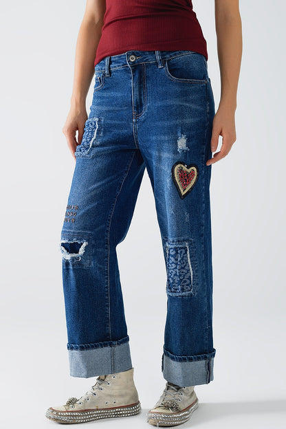 Stonewash Spark Wide-Leg Jeans