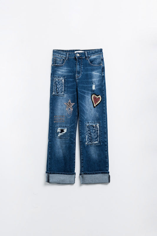 Stonewash Spark Wide-Leg Jeans