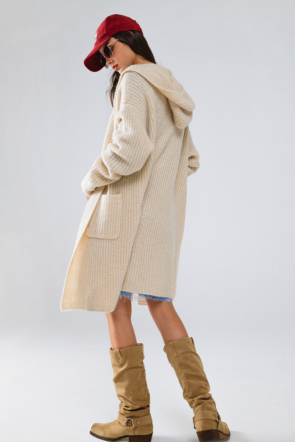 Cozy Ribbed Cardigan with Hood & Pockets