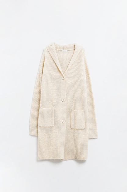 Cozy Ribbed Cardigan with Hood & Pockets