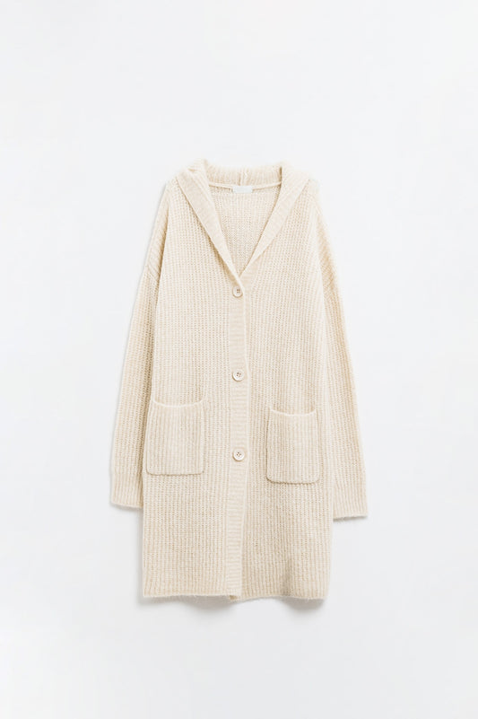 Cozy Ribbed Cardigan with Hood & Pockets