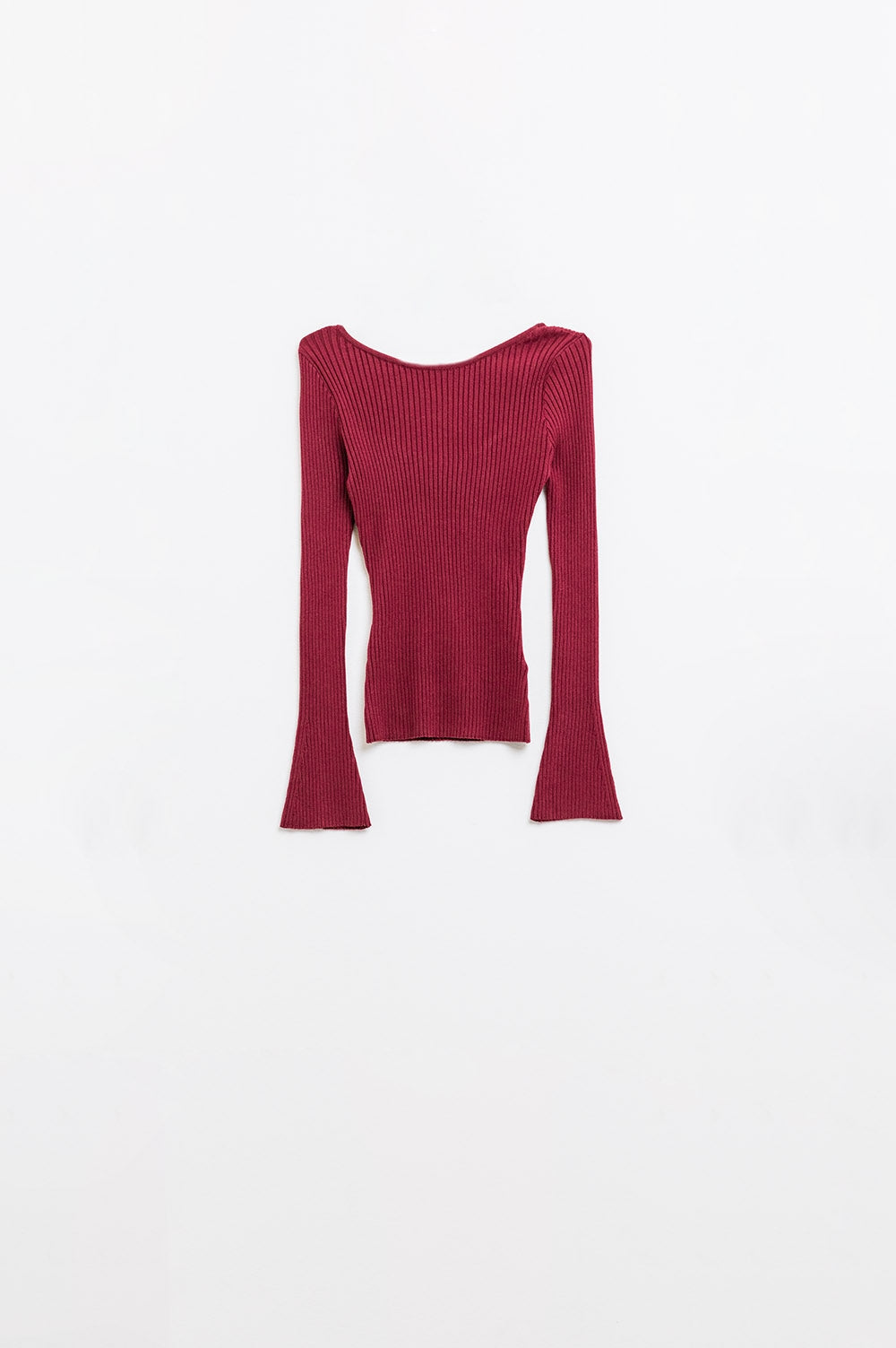 Crimson Allure Open-Back Sweater