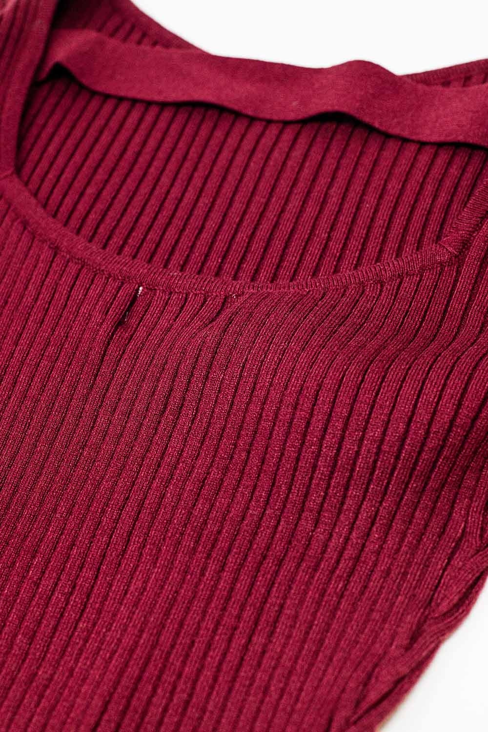 Crimson Allure Open-Back Sweater