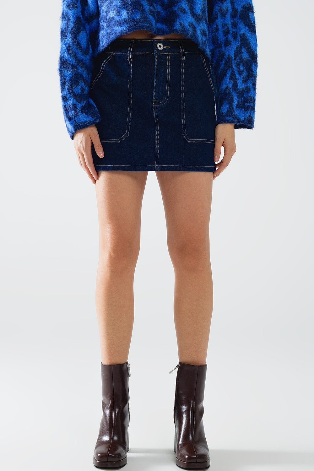 Indigo Charm Denim Mini Skirt