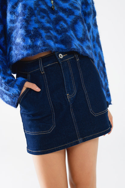 Indigo Charm Denim Mini Skirt