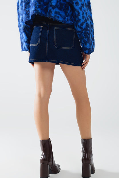 Indigo Charm Denim Mini Skirt