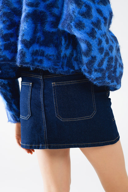 Indigo Charm Denim Mini Skirt