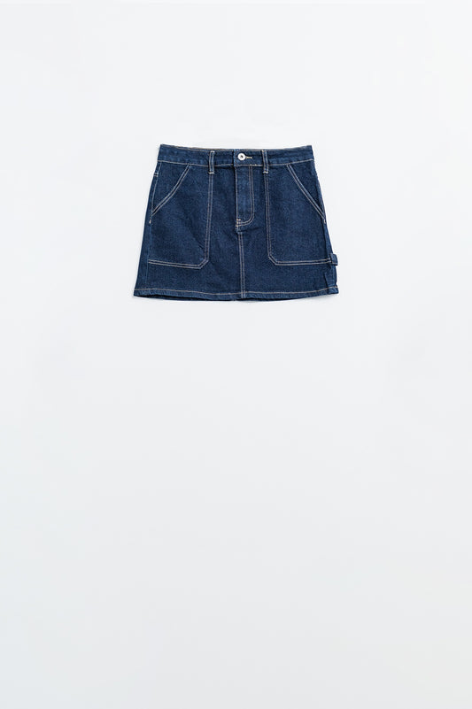 Indigo Charm Denim Mini Skirt