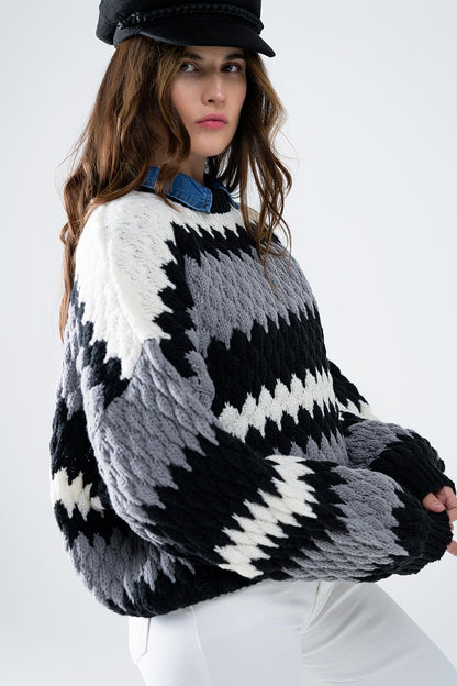 Midnight Waves Oversized Sweater