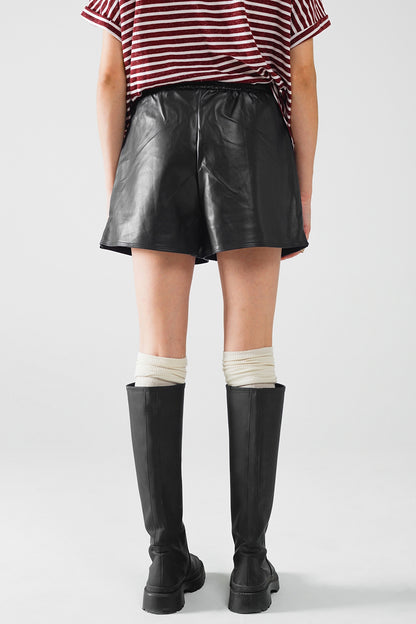 Onyx Luxe Faux Leather Shorts