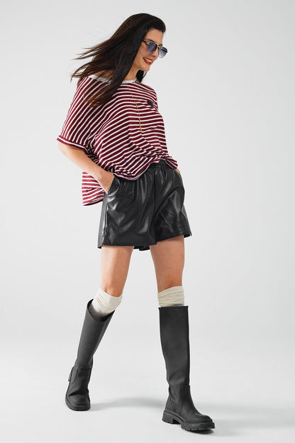 Onyx Luxe Faux Leather Shorts