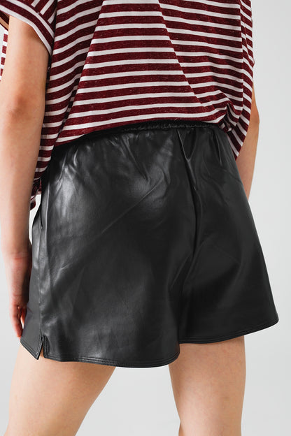 Onyx Luxe Faux Leather Shorts