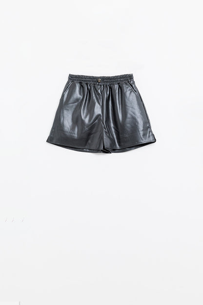 Onyx Luxe Faux Leather Shorts