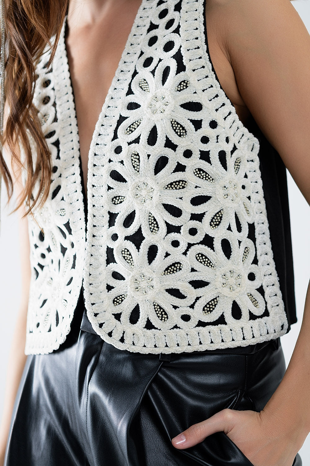 Opulent Charm Embroidered Velvet Vest