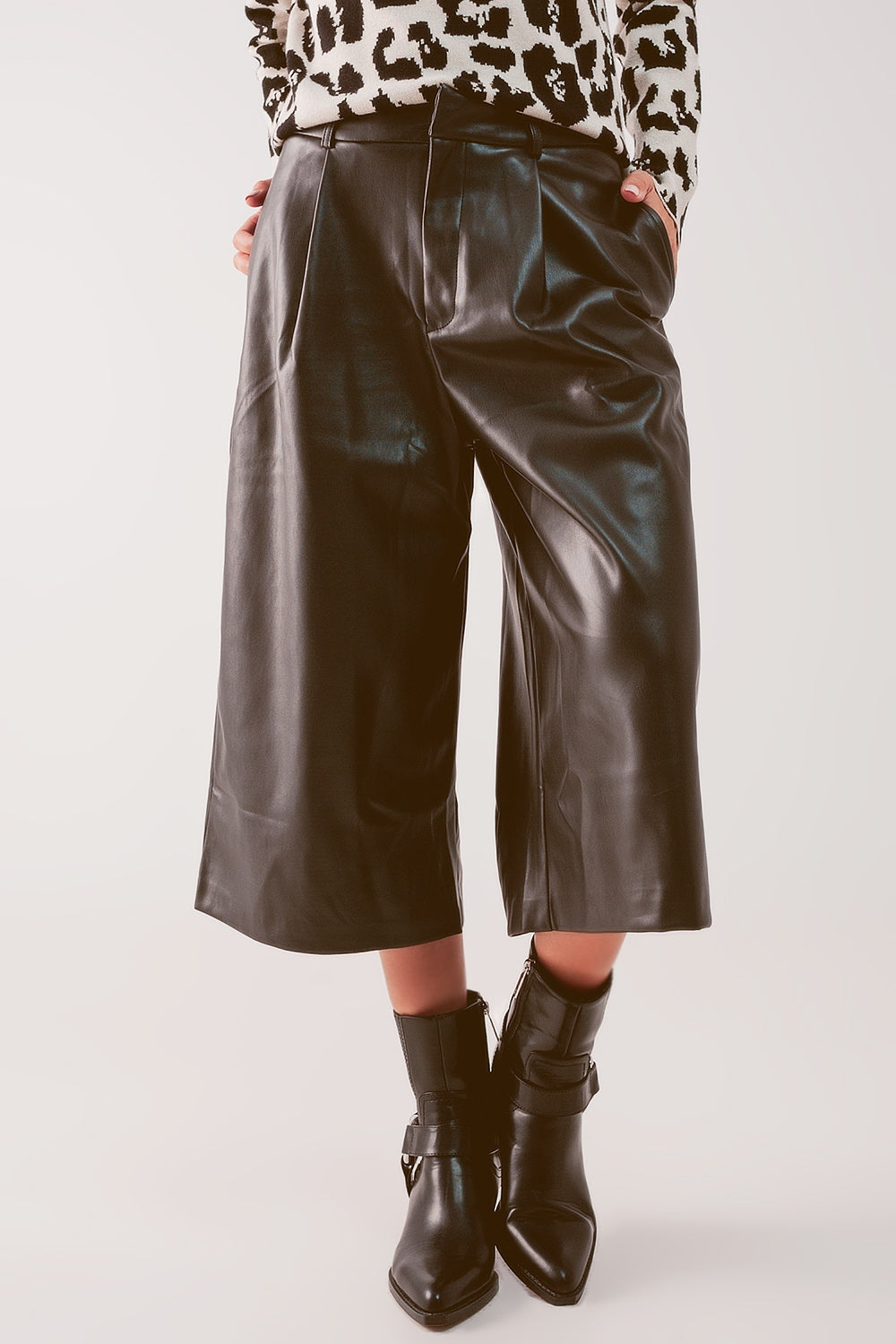 Midnight Edge Faux Leather Culottes