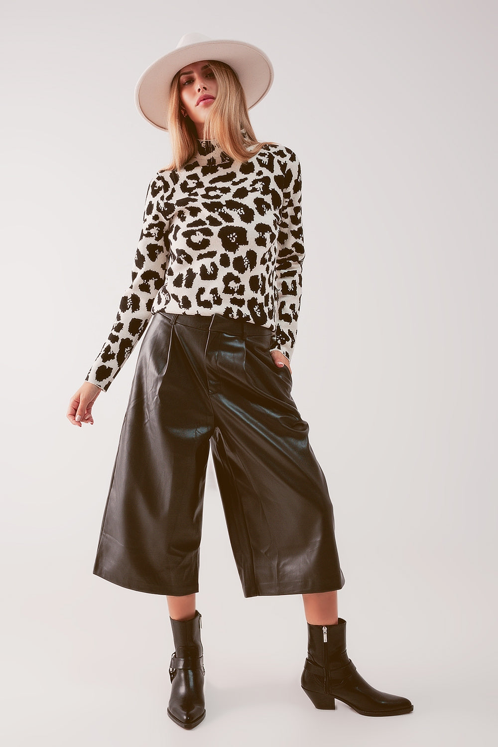 Midnight Edge Faux Leather Culottes