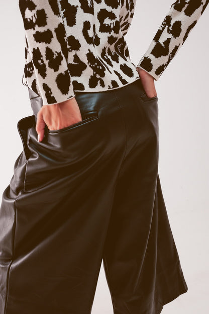 Midnight Edge Faux Leather Culottes