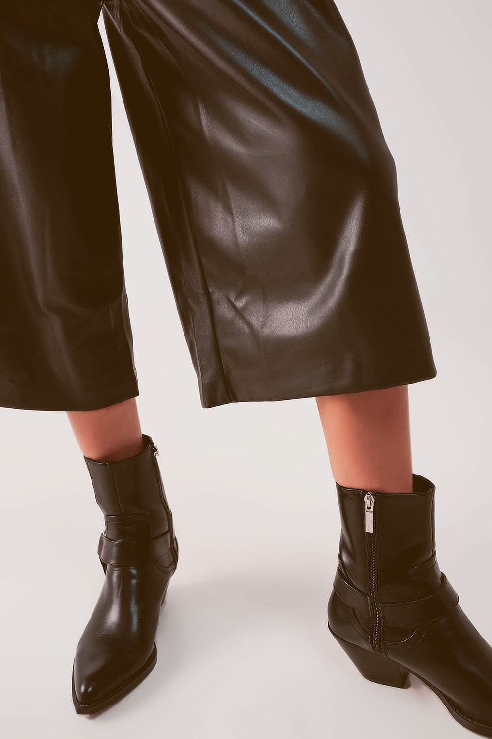 Midnight Edge Faux Leather Culottes