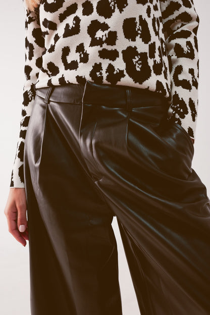 Midnight Edge Faux Leather Culottes