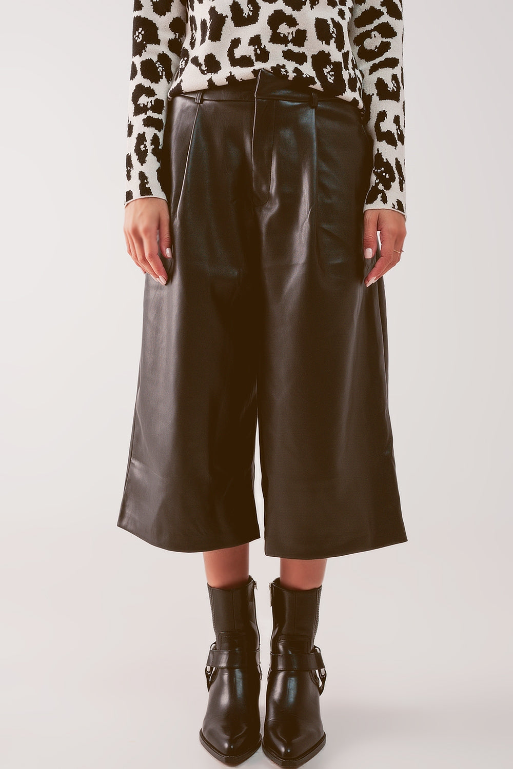 Midnight Edge Faux Leather Culottes